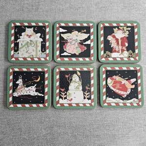 Pimpernel England Vintage Candy Sticks Set Of 6 Cork Backed Coasters
